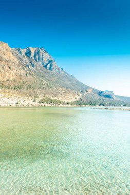 Balos Gölü, Girit, Yunanistan 'da inanılmaz berrak su