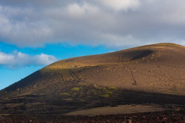 Crater of Caldera Colorada Volcano in Lanzarote, Canary islands, Spain