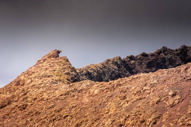 Landscape of El Cuervo Volcano in Lanzarote, Canary Islands, Spain
