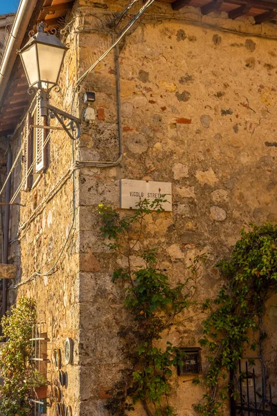 Huis Middeleeuwse Stad Monteriggioni Toscane Italië — Stockfoto
