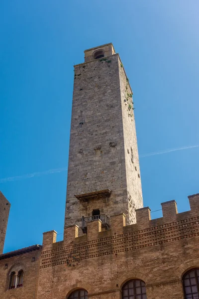 Ancient medieval tower in the town center of San Gimignano, Tuscany, Italy