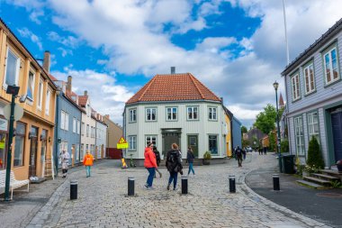 Trondheim, Norway, 11 August 2022: Street in Trondheim city center
