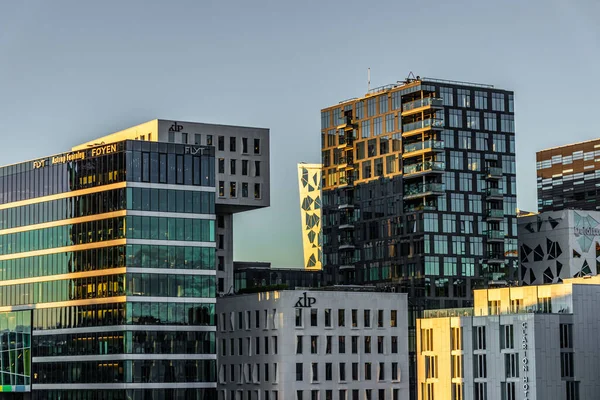Oslo Norway August 2022 Modern Architecture Oslo Business District Sunset — Stockfoto