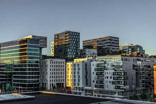 Oslo Norway August 2022 Modern Architecture Oslo Business District Sunset — Stockfoto