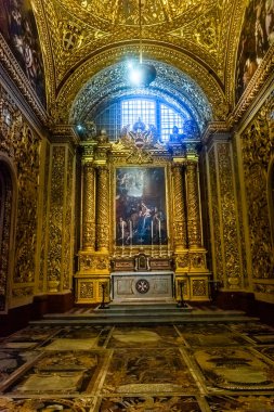 Valletta, Malta, 22 May 2022: Golden interior of St John's Co-Cathedral
