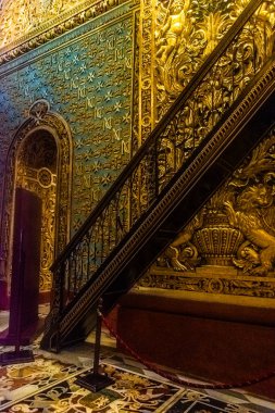 Valletta, Malta, 22 May 2022: Golden interior of St John's Co-Cathedral