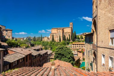 Siena, Italy, 17 April 2022: View of San Domenico Church from the city center