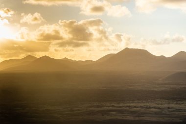 İspanya, Lanzarote 'deki Volcanos Ulusal Parkı