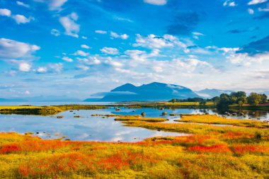 Beautiful landscape of the Vesteralen Island during a sunny day, Norway