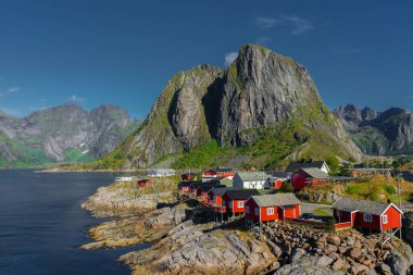 The little fishermen village with red houses of Hamnoy, in the Lofoten Islands, Norway