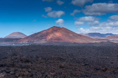 Lanzarote, Kanarya Adaları, İspanya 'daki Los Hervideros volkanik manzarası