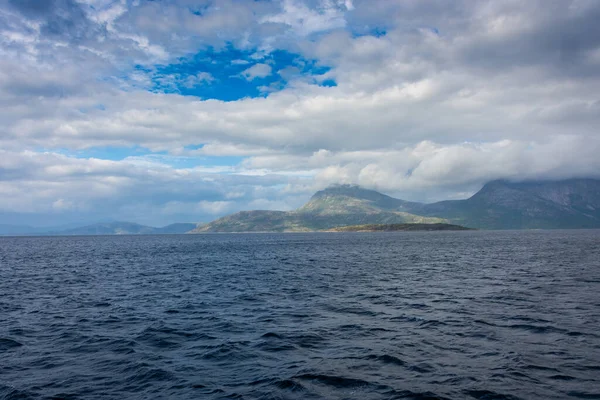 stock image Beautiful view over a Norwegian fjord from the sea