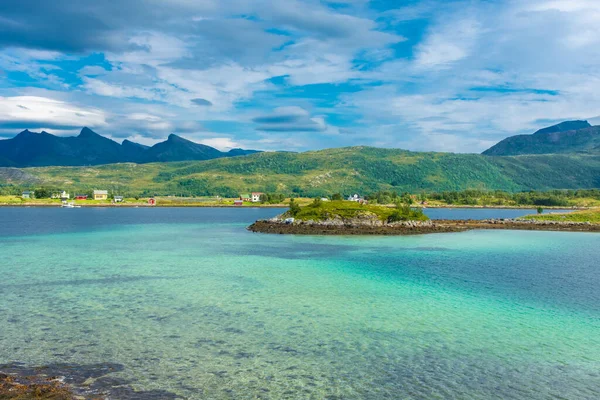Turquoise Water Gryllefjord Senja Island Norway — Stockfoto