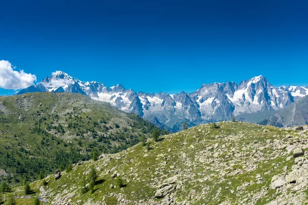 Gyönyörű Kilátás Nyílik Alpokra Mont Blanc Olaszország Franciaország Között — Stock Fotó