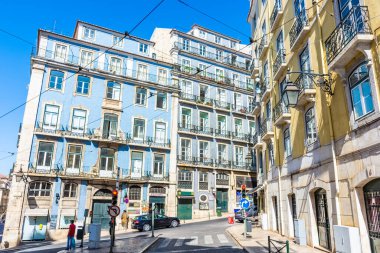 Lizbon, Portekiz, 15 Ağustos 2018: şehir merkezinin sokakları