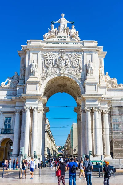 Lisabon Portugalsko Srpna 2018 Hlavní Oblouk Praktia Comercio — Stock fotografie