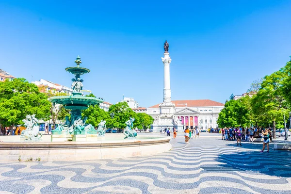 Lisbon Portugal August 2018 Rossio Torg — Stockfoto