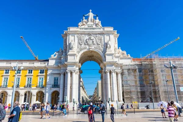 Lisbon Portugal August 2018 Der Hauptbogen Praca Comercio — Stockfoto