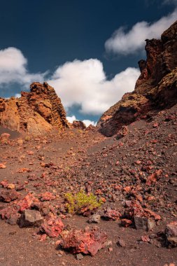 Interior of the crater of El Cuervo Volcano in Lanzarote, Canary Islands, Spain