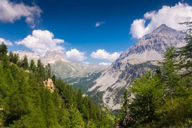Beautiful mountain landscape of the valley in front of Mount Thabor, Alps, France