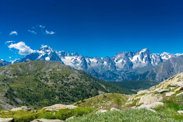 Gyönyörű Kilátás Nyílik Alpokra Mont Blanc Olaszország Franciaország Között — Stock Fotó