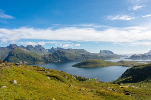 Beautiful Landscape Lofoten Island Ryten Mount Norway — Foto de Stock