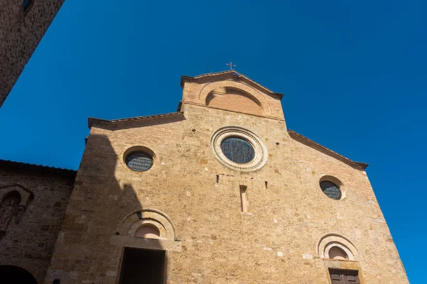 Facade San Gimignano Cathedral Italy — стокове фото
