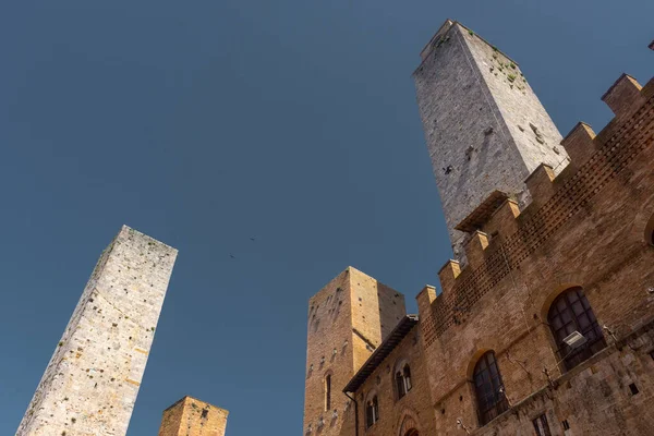 Ancient Medieval Tower Town Center San Gimignano Tuscany Italy — Foto Stock