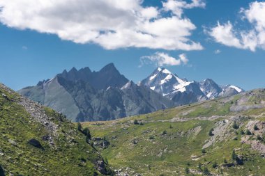 Beautiful view of the Alps and the Mont Blanc between Italy and France
