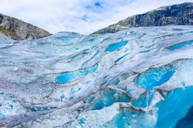 The Nigardsbreen Glacier, beautiful blue melting glacier in the Jostedalen National Park, Norway
