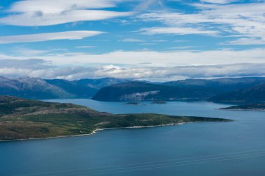 Beautiful landscape of the sea over the mountains of northern Norway