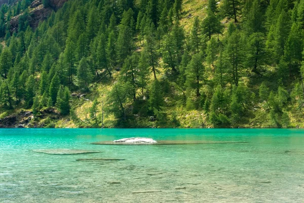 Crystal Clear Water Blue Lake Ayes Italian Alps — Stock Photo, Image