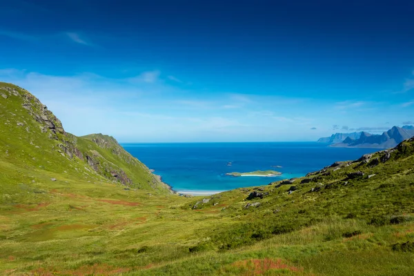Hermoso Paisaje Isla Lofoten Desde Monte Ryten Noruega — Foto de Stock