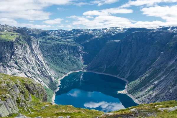 stock image Amazing landscape of the Ringedalsvatnet Lake, Trolltunga hike, Norway