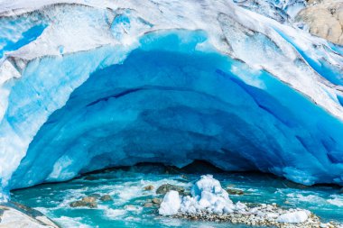 The Nigardsbreen Glacier, beautiful blue melting glacier in the Jostedalen National Park, Norway