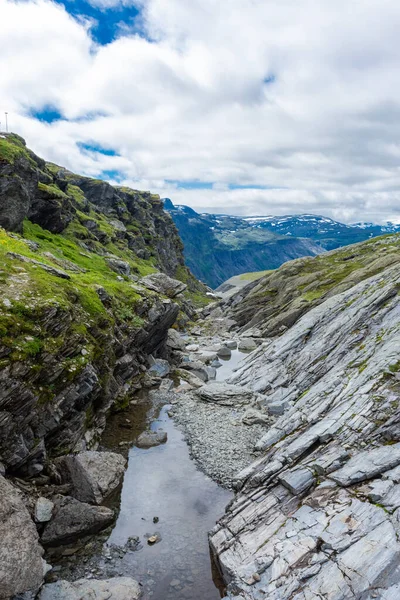 Vandringsled För Trolltunga Naturskön Plats Norge — Stockfoto