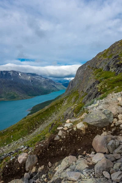 Bellissimo Paesaggio Del Parco Nazionale Jotunheimen Dalla Dorsale Besseggen Norvegia — Foto Stock