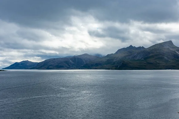 Landscape Fjord Svolvaer Main City Lofoten Islands Norway — Stock Photo, Image
