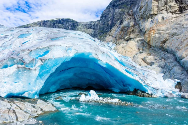Nigardsbreen Glacier Beautiful Blue Melting Glacier Jostedalen National Park Norway — Fotografia de Stock
