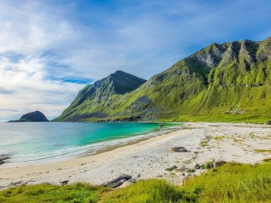 Haukland Beach in the Lofoten Islands, Norway