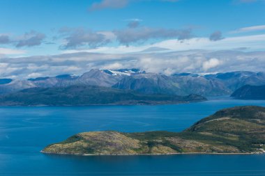 Beautiful landscape of the sea over the mountains of northern Norway