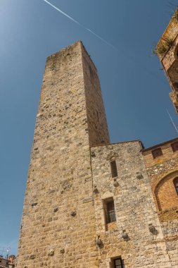 Ancient medieval tower in the town center of San Gimignano, Tuscany, Italy