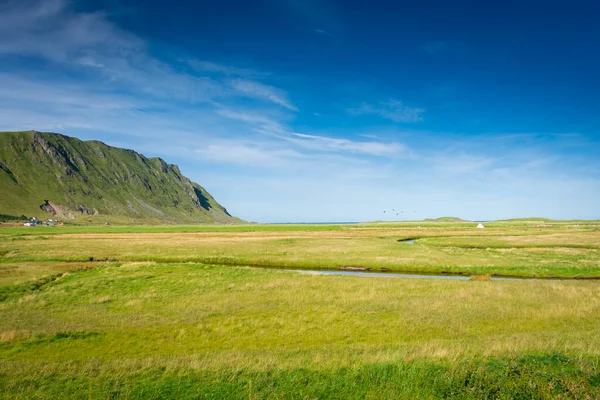Beautiful Landscape Lofoten Island Ryten Mount Norway — Stockfoto