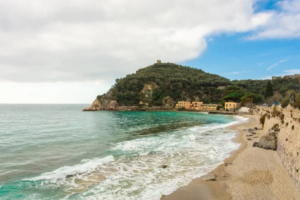Stranden Baia Dei Saraceni Saraceni Bay Varigotti Ligurien Italien — Stockfoto