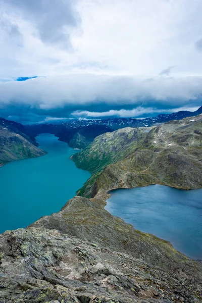 Prachtig Uitzicht Besseggen Bergkam Beroemde Wandelplek Jotunheimen National Park Twee — Stockfoto