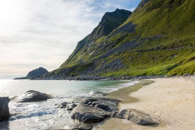 Haukland Beach in the Lofoten Islands, Norway