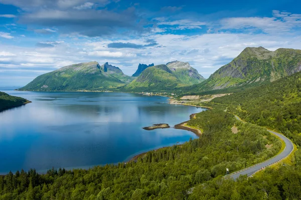 Beautiful Landscape Fjord Senja Island Bergsbotn Platform Norway — Φωτογραφία Αρχείου