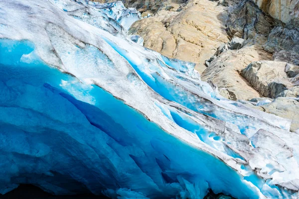 Nigardsbreen Glacier Beautiful Blue Melting Glacier Jostedalen National Park Norway — Zdjęcie stockowe