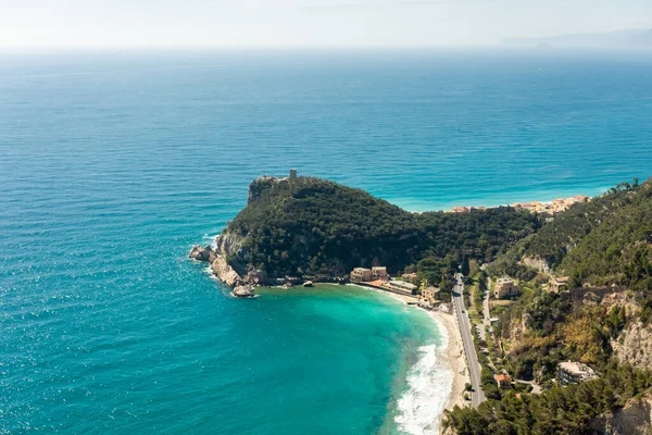 从意大利利古里亚Sentiero Del Pellegrino看Saraceni湾海滩美丽的空中景观 — 图库照片