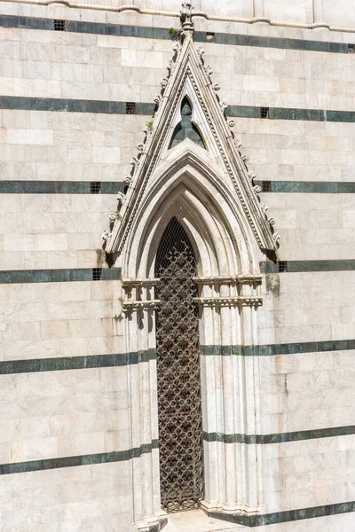 Tür Der Seitenwand Der Kathedrale Von Siena Italien — Stockfoto